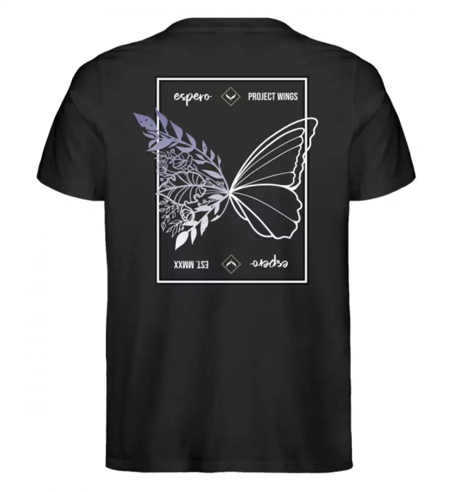 Herrenshirt Wings Flow Schwarz - Herren Premium Organic Shirt-16