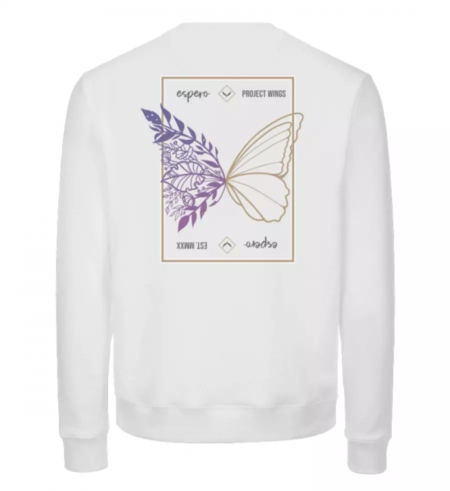 Sweater Wings Flow Weiß - Unisex Organic Sweatshirt-3