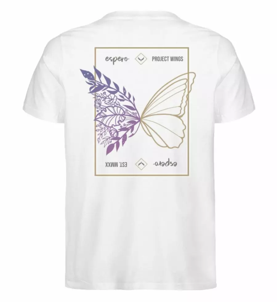 Herrenshirt Wings Flow Weiß - Herren Premium Organic Shirt-3