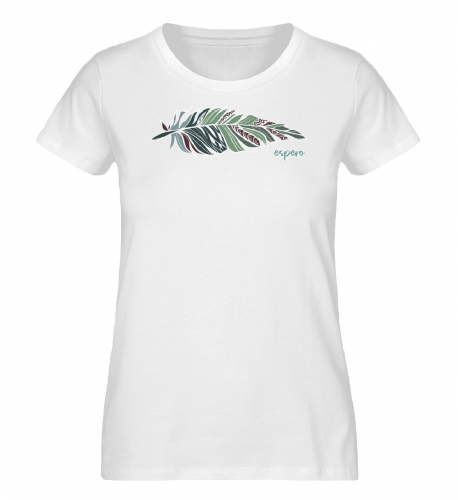 Exklusiv: Damenshirt Life Fly Weiß - Damen Premium Organic Shirt-3