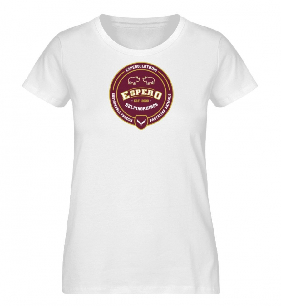 Damenshirt Fatu College Weiß - Damen Premium Organic Shirt-3