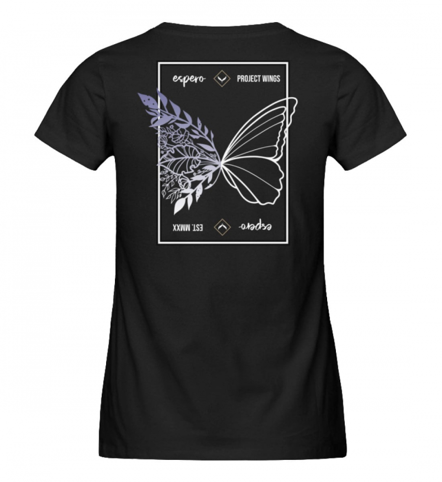 Damenshirt Wings Flow Schwarz - Damen Premium Organic Shirt-16