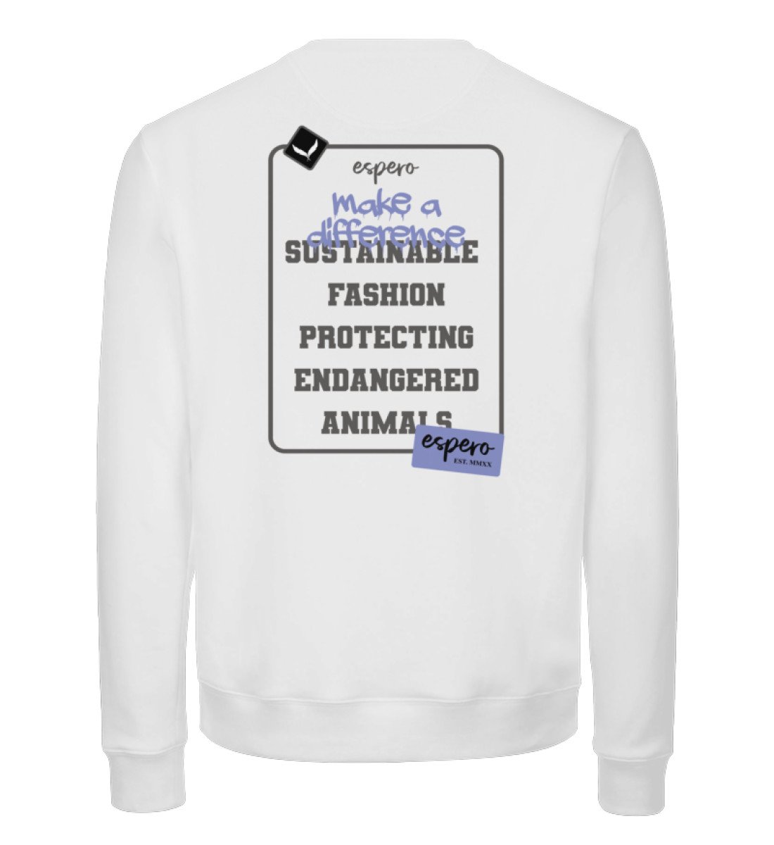 Sweater espero Changer Weiß mit Rückenprint - Unisex Organic Sweatshirt-3