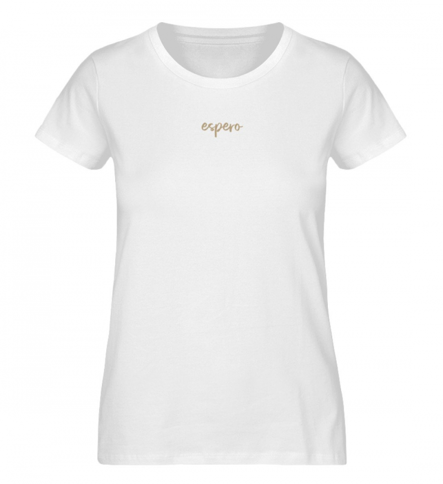 Damenshirt Wings Flow Weiß mit Rückenprint - Damen Premium Organic Shirt-3