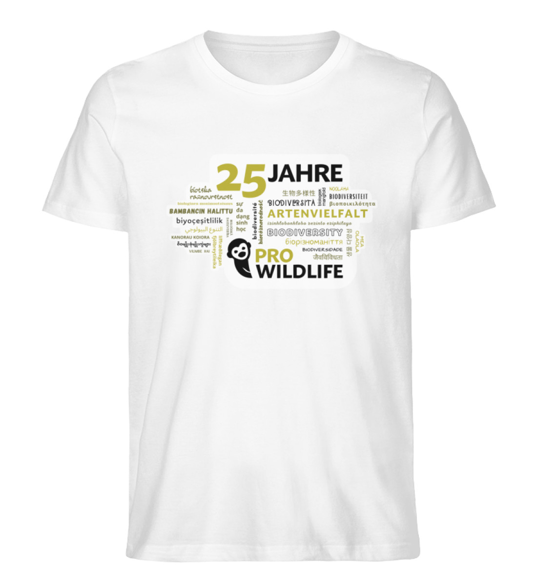 Shirt 25 Jahre Pro Wildlife Weiß - Herren Organic Shirt-3