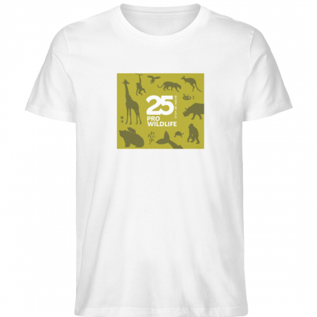 Shirt 25 Jahre Pro Wildlife Animals Weiß - Herren Organic Shirt-3