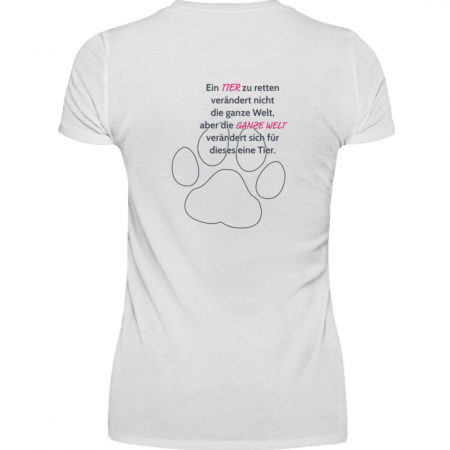 Damenshirt Support dunkler Print (Weiß) - V-Neck Damenshirt-3