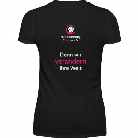 Damenshirt Team heller Print (Schwarz) - V-Neck Damenshirt-16