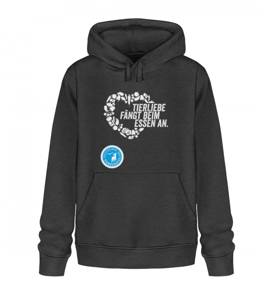 Unisex Hoodie Heart White - Unisex Organic Hoodie 2.0 ST/ST-6881