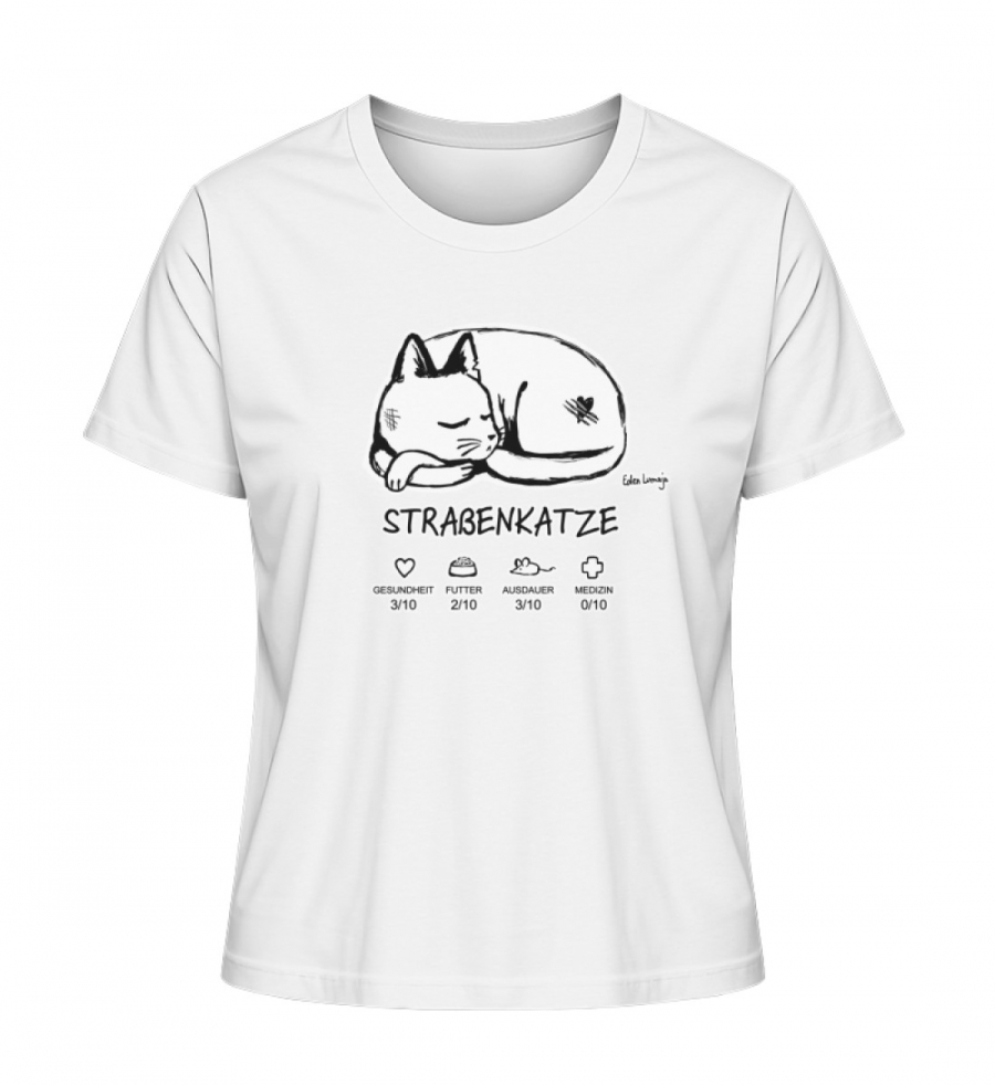 Shirt Straßenkatze WMN White - Damen Premium Organic Shirt-3